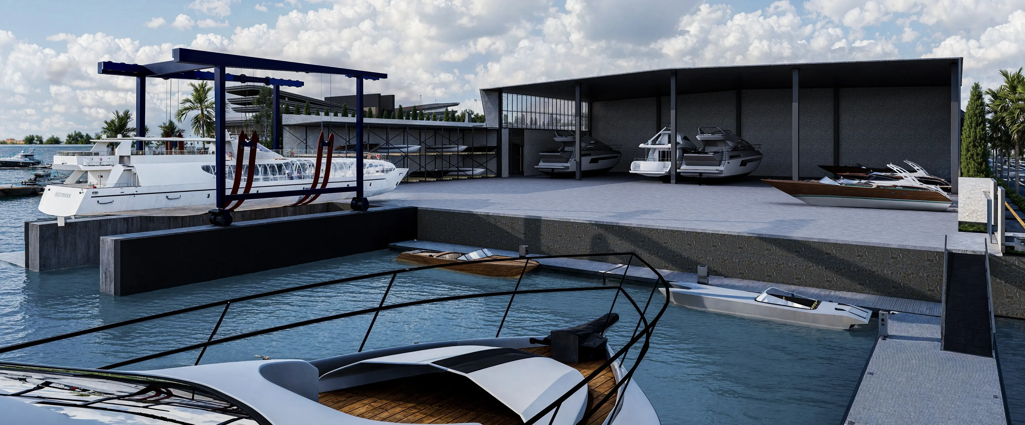 Yacht service station and fuel pontoon at Bali Benoa Marina