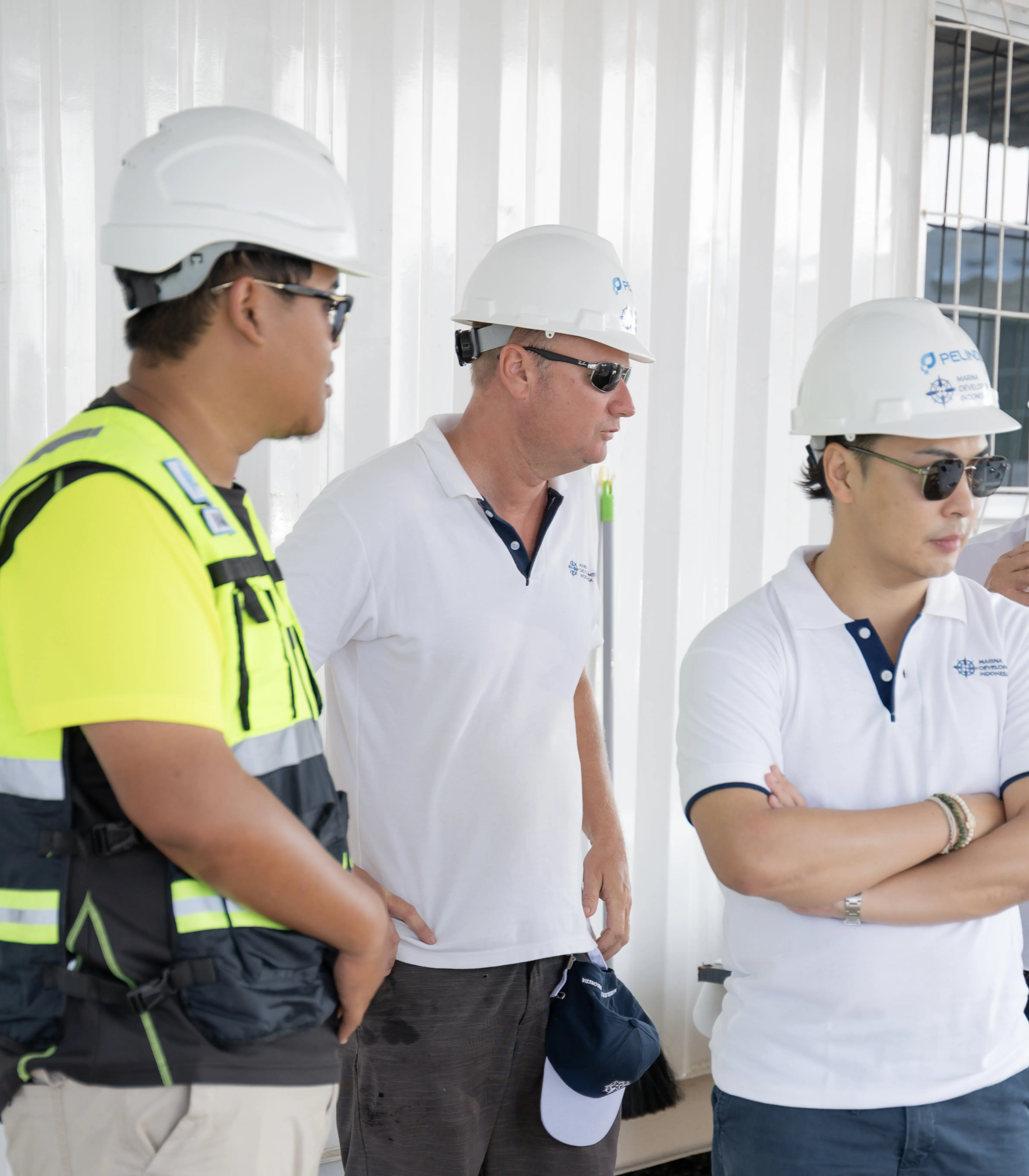 Concrete floating pontoons and berths under construction at Bali Benoa Marina